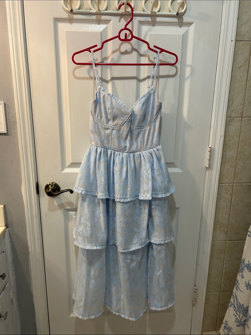 Light Blue Tiered Floral Sundress